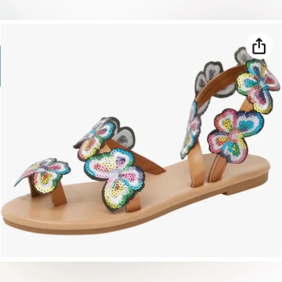 Sandals Open Toe Sandal Flats Shoes for Women - Picture 3 of 6